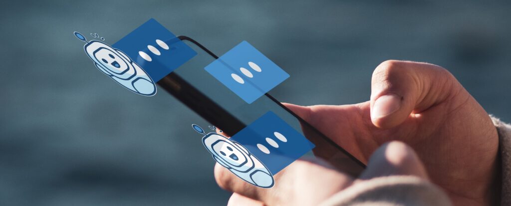 Smartphone displaying Let's Talk Assistant chatbot