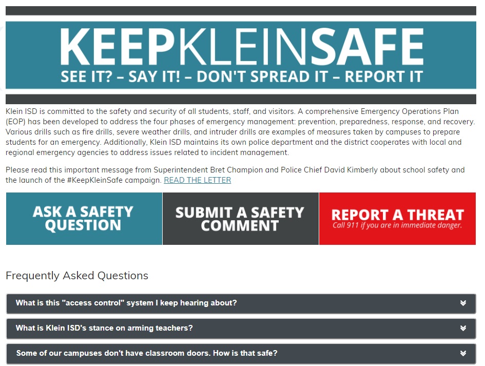 Keep Klein Safe school safety