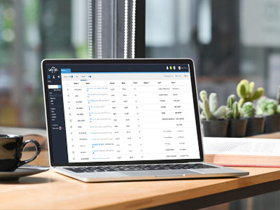Laptop on table displaying the Let's Talk inbox